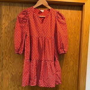 Red Floral Kids Dress